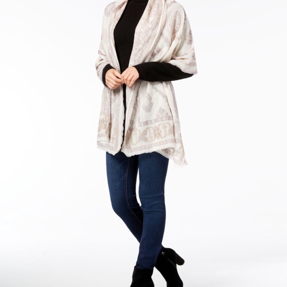 INC International Concepts Accessories - INC International clipped geo jacquard scarf wrap